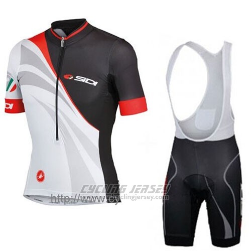 2014 Cycling Jersey Castelli SIDI Black and White Short Sleeve and Bib Short